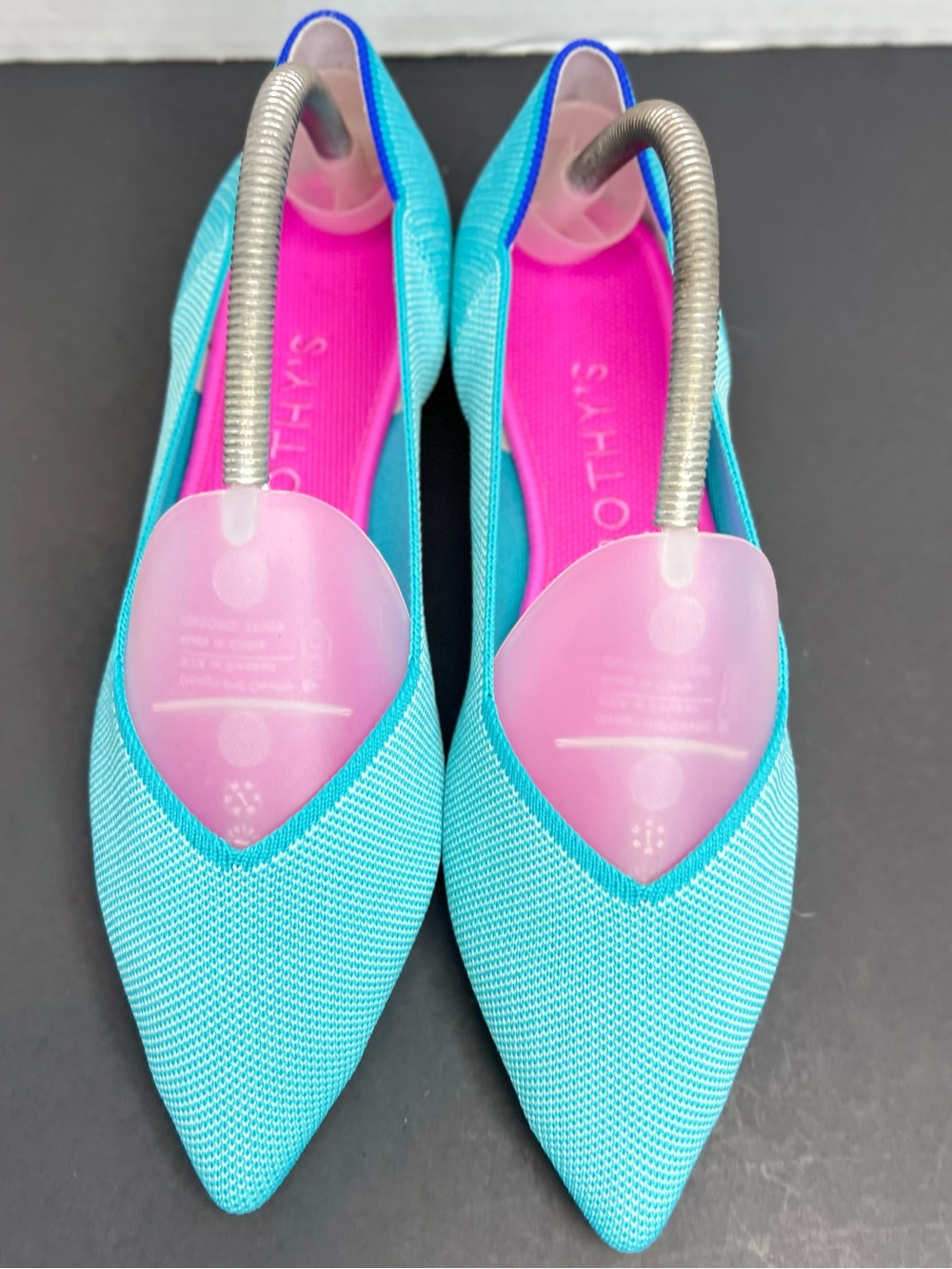 Rothy's “The Point” Retired Island Blue Pointed-Toe  Ballet Flats Womens Sz 9.5 - Picture 3 of 13